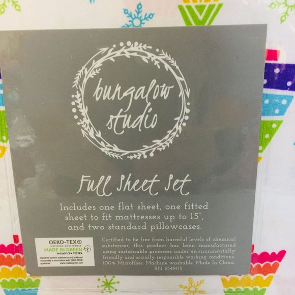 Bungalow Studio Primary Color Christmas Tree Full Sheet Set - Picture 3 of 3